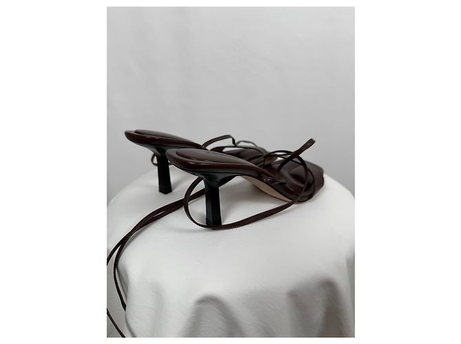 J.Crew Sandali in pelle marroni con lacci Leni Marrone - vista 7