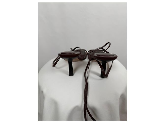 J.Crew Sandali in pelle marroni con lacci Leni Marrone - vista 8