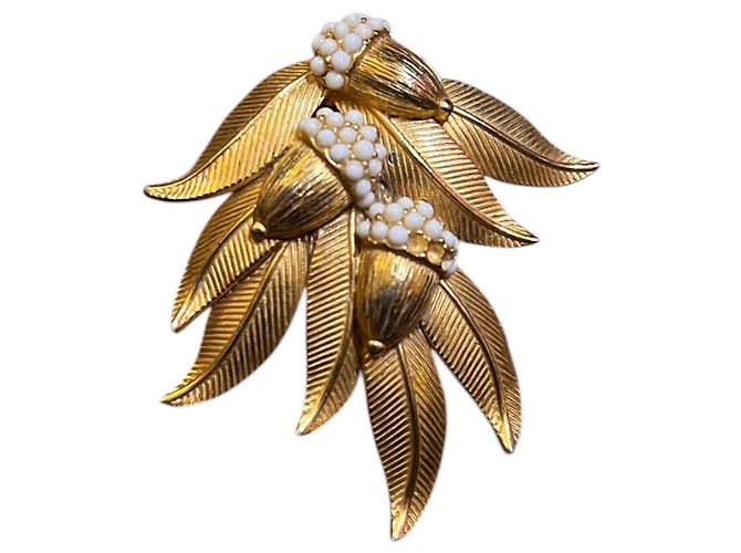 Spilla a forma di fiore dorato Schiaparelli - vista 3