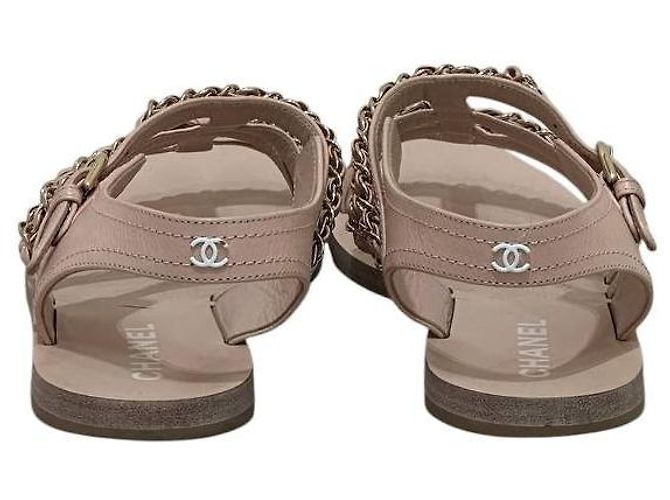 Sandali gladiatore in pelle nuda Chanel con catena EU 37.5 - Usato - vista 4