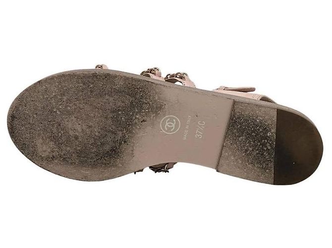 Sandali gladiatore in pelle nuda Chanel con catena EU 37.5 - Usato - vista 5