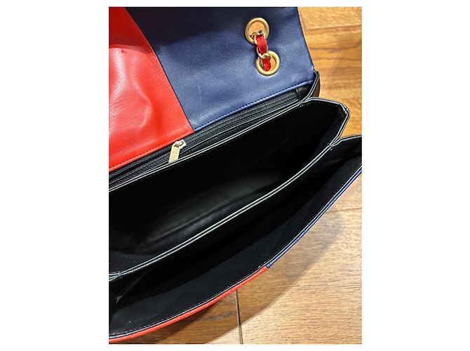 Borsa a tracolla Colorblock Chanel Nero Bianco Rosso Blu - vista 5