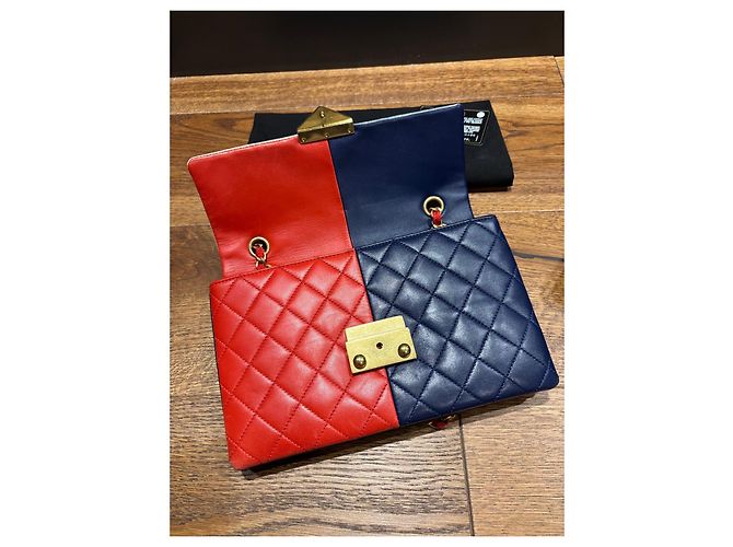 Borsa a tracolla Colorblock Chanel Nero Bianco Rosso Blu - vista 6