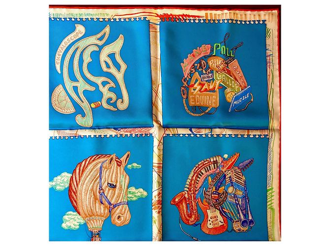 Hermès: Quadrato/Foulard "Chvaloscope" Nuovo con Etichetta Multicolore - vista 4