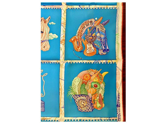Hermès: Quadrato/Foulard "Chvaloscope" Nuovo con Etichetta Multicolore - vista 6
