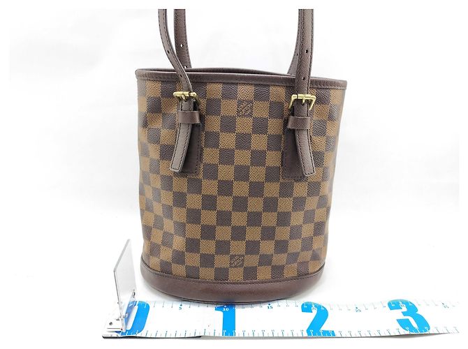 Bucket Borsa a secchiello Damier MM Louis Vuitton Marrone - vista 2