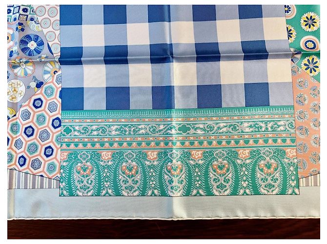 Hermès: Quadrato/Foulard "L'Arte del Sarasa" Nuovo con Etichetta Multicolore - vista 12
