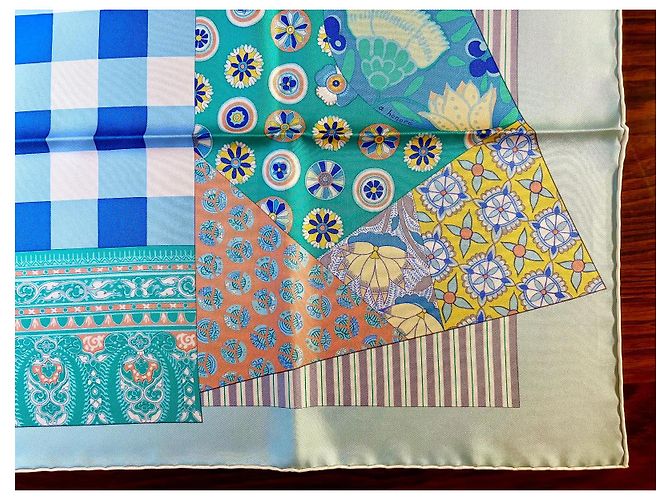 Hermès: Quadrato/Foulard "L'Arte del Sarasa" Nuovo con Etichetta Multicolore - vista 13