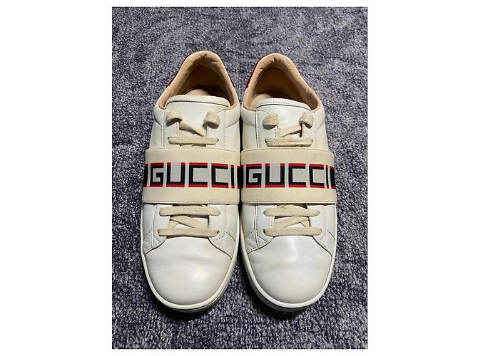 Sneakers Gucci Ace con dettaglio Web Bianco Rosso - vista 2