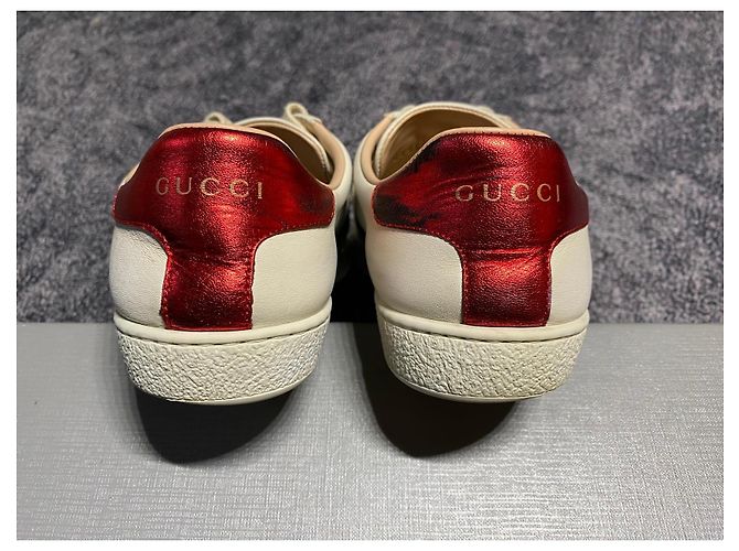 Sneakers Gucci Ace con dettaglio Web Bianco Rosso - vista 4