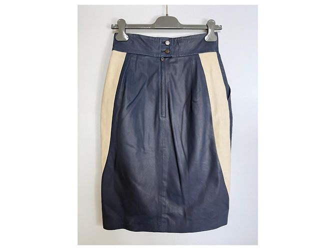 Autre Marque Falda de cuero Preen Line Arena Azul oscuro - vista 4