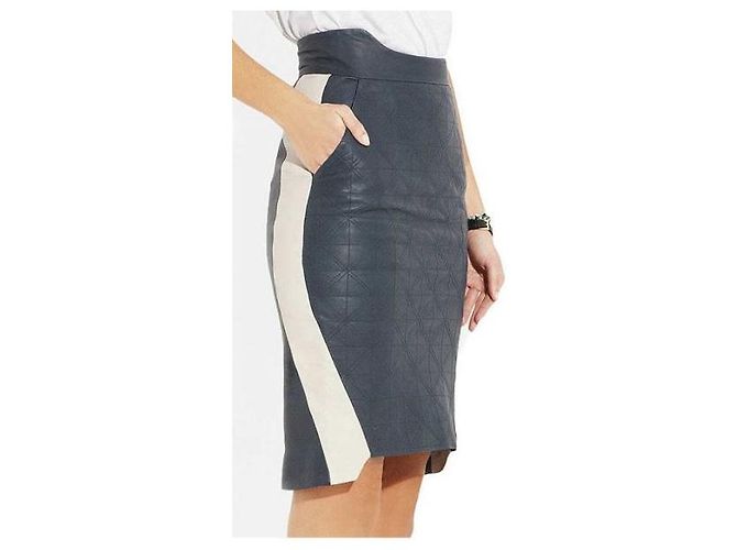 Autre Marque Falda de cuero Preen Line Arena Azul oscuro - vista 5