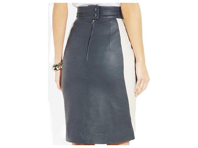 Autre Marque Falda de cuero Preen Line Arena Azul oscuro - vista 6