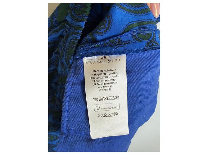 Autre Marque Pantalones de seda con estampado paisley Stella McCartney Azul Verde - vista 4