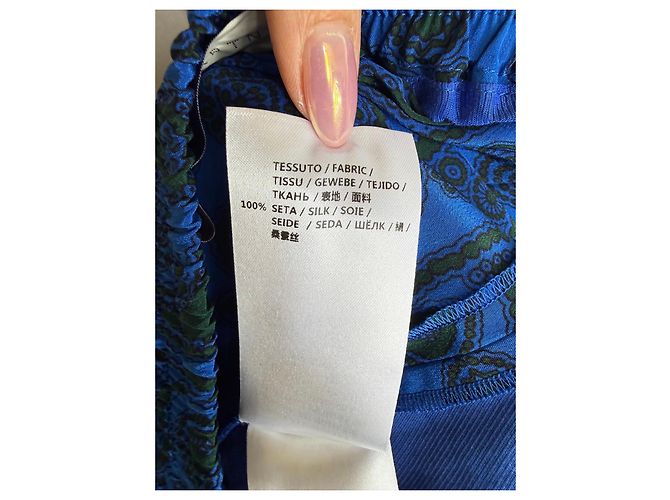 Autre Marque Pantalones de seda con estampado paisley Stella McCartney Azul Verde - vista 5