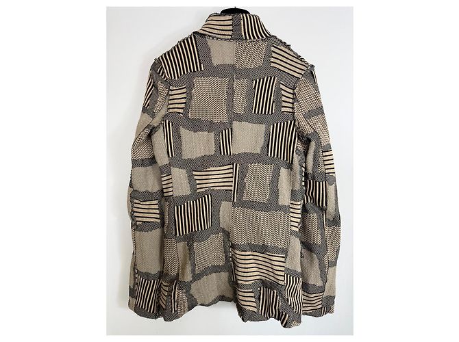 Autre Marque Blazer Patchwork Acne Studios Negro Beige Metálico - vista 4