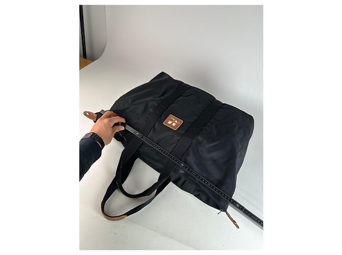 Vintage Courreges Reisetasche aus Polyester schwarz - Ansicht 10