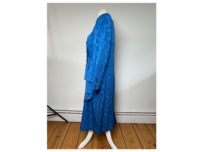 Vintage Givenchy Abstraktes Kleid Blau - Ansicht 2