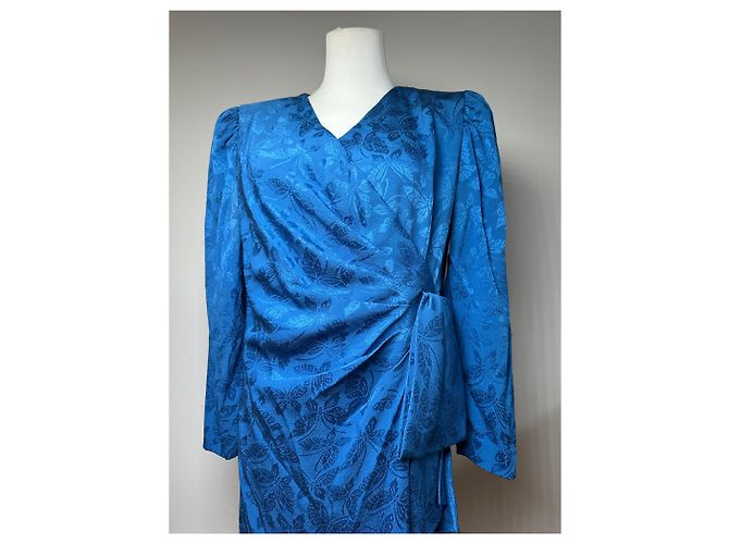 Vintage Givenchy Abstraktes Kleid Blau - Ansicht 7