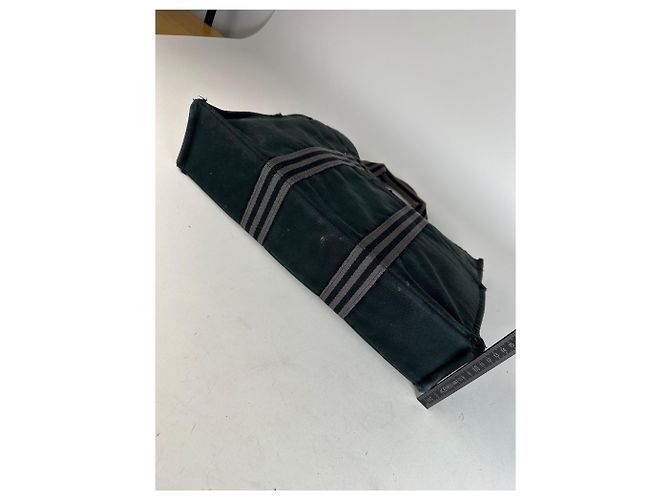 Vintage Hermès Canvas Tote Bag Schwarz Grau - Ansicht 12