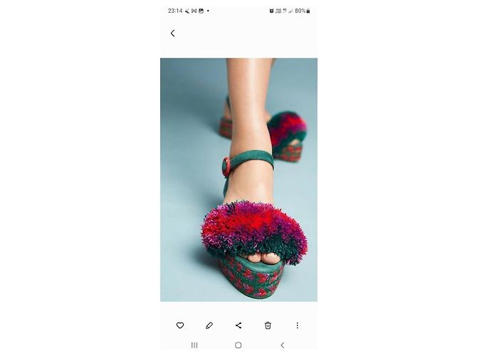 Espadrillas Castaner nella taglia 4 UK / 37 / US6 Rosso Verde scuro Viola scuro - vista 2