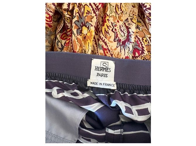 Pantalones Hermès Efecto Caleidoscopio Seda Morado Oscuro - vista 4