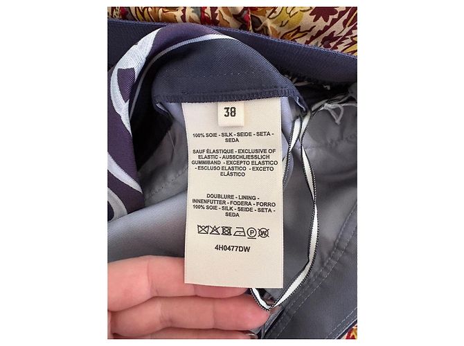 Pantalones Hermès Efecto Caleidoscopio Seda Morado Oscuro - vista 5