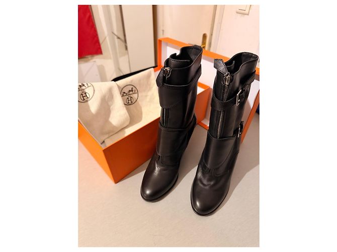 Botas de cuero negro Hermès - vista 2