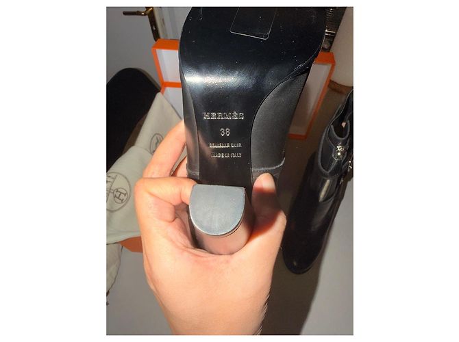 Botas de cuero negro Hermès - vista 3