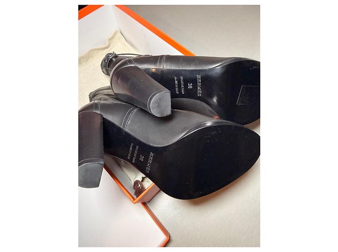 Botas de cuero negro Hermès - vista 4