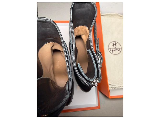 Botas de cuero negro Hermès - vista 5
