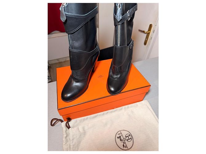 Botas de cuero negro Hermès - vista 7