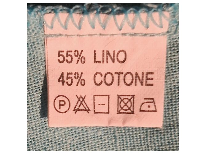 Autre Marque Gonna lunga in lino e cotone turchese - vista 4