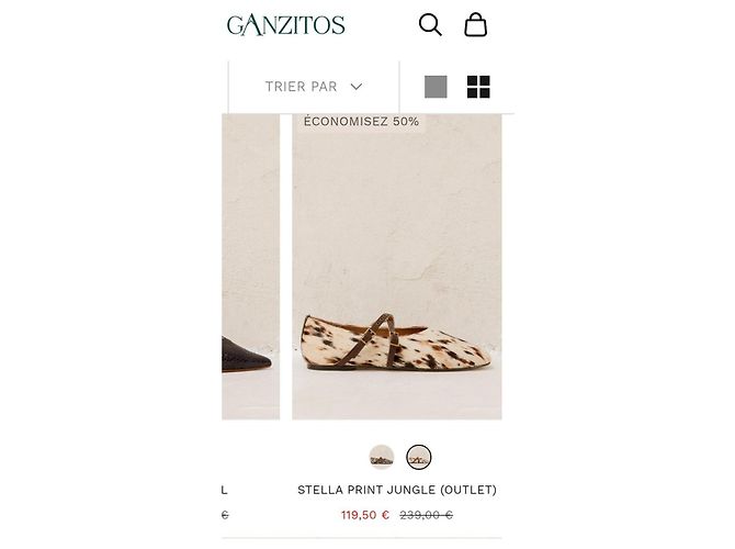 Autre Marque Bailarinas Jungle con Estampado Stella Ganzitos Castaño Blanco - vista 4