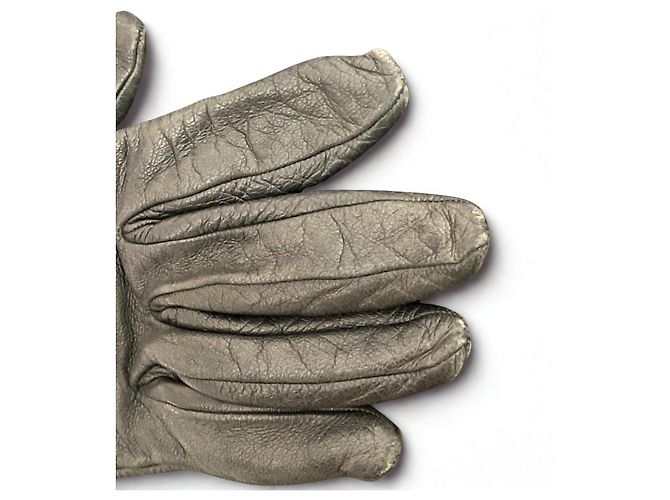 Hermès Schwarze Lederhandschuhe Kelly Lock Größe 6 1/2 - Ansicht 5