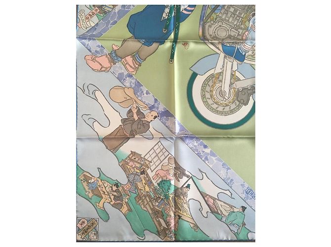 Hermès: Schal "Die Handwerker von Hermès" 90 cm Mehrfarben - Ansicht 10