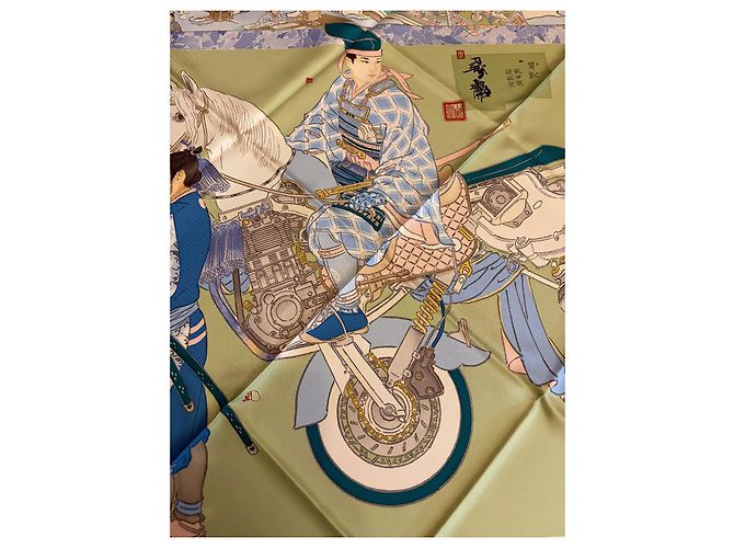 Hermès: Schal "Die Handwerker von Hermès" 90 cm Mehrfarben - Ansicht 12