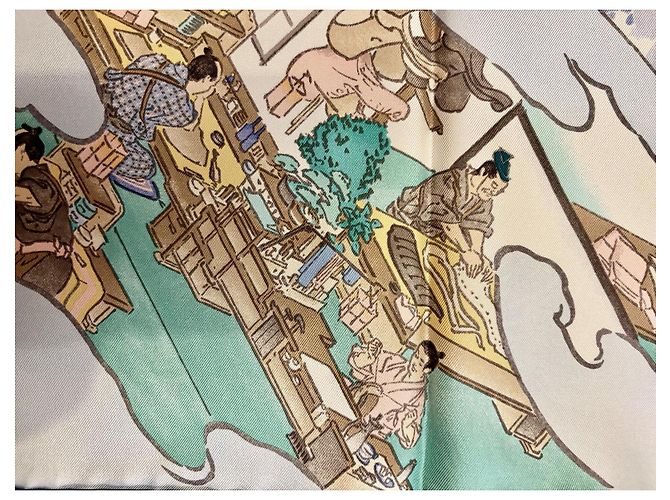 Hermès: Schal "Die Handwerker von Hermès" 90 cm Mehrfarben - Ansicht 14