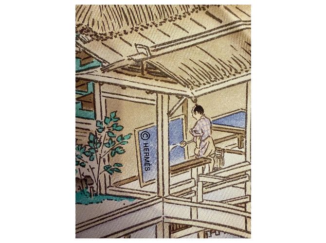 Hermès: Schal "Die Handwerker von Hermès" 90 cm Mehrfarben - Ansicht 15