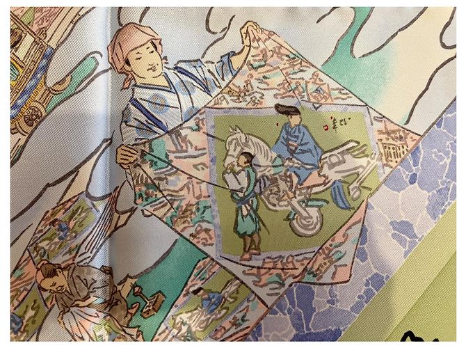 Hermès: Schal "Die Handwerker von Hermès" 90 cm Mehrfarben - Ansicht 16