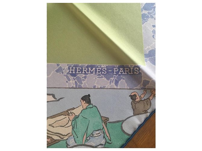 Hermès: Schal "Die Handwerker von Hermès" 90 cm Mehrfarben - Ansicht 5