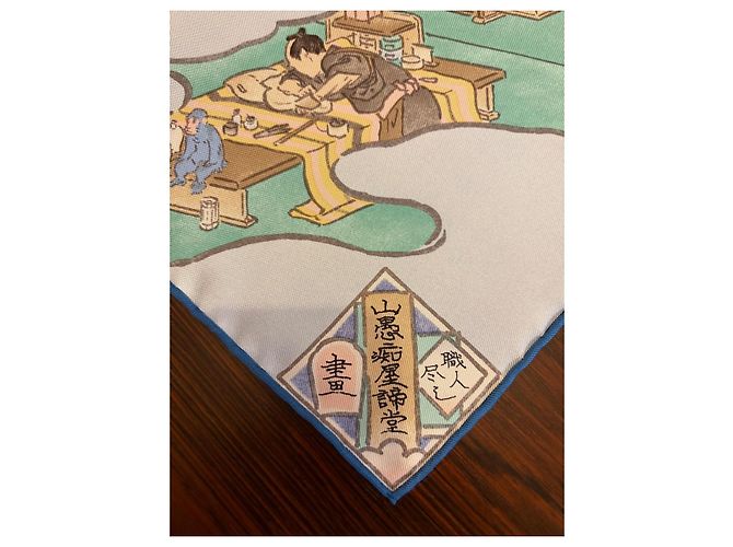 Hermès: Schal "Die Handwerker von Hermès" 90 cm Mehrfarben - Ansicht 6