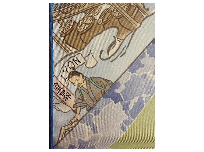 Hermès: Schal "Die Handwerker von Hermès" 90 cm Mehrfarben - Ansicht 8
