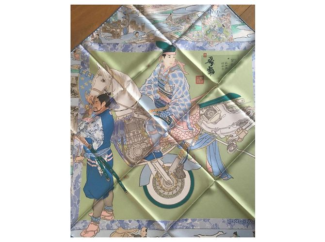 Hermès: Schal "Die Handwerker von Hermès" 90 cm Mehrfarben - Ansicht 9