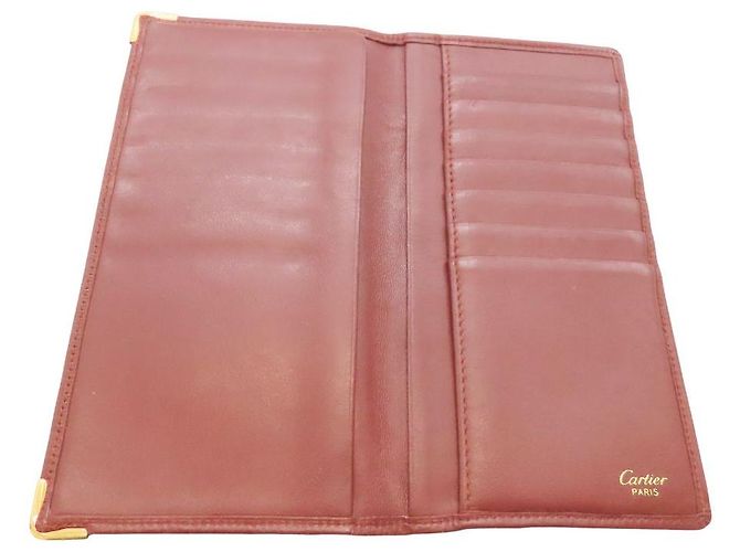 Cartera Larga de Cuero Cartier Castaño Burdeos - vista 7