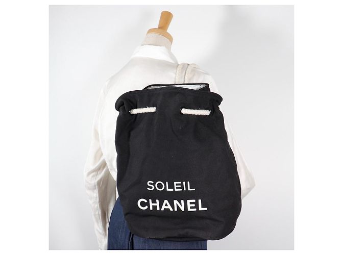 Chanel SOLEIL Canvas Schultertasche Schwarz - Ansicht 19