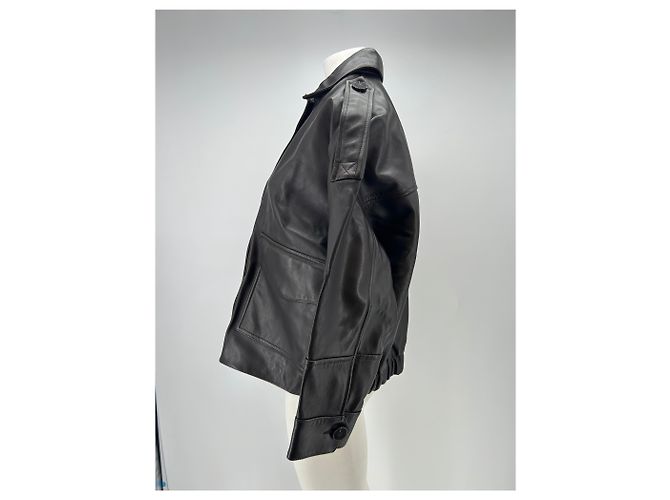 Sessun Bombers de cuero marrón - vista 4