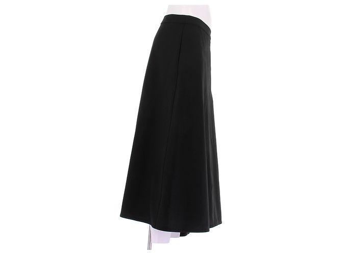 Jil Sander Falda larga negra de lana Negro - vista 3
