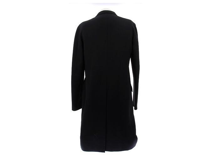 Lanvin Langer schwarzer Wollmantel - Ansicht 2