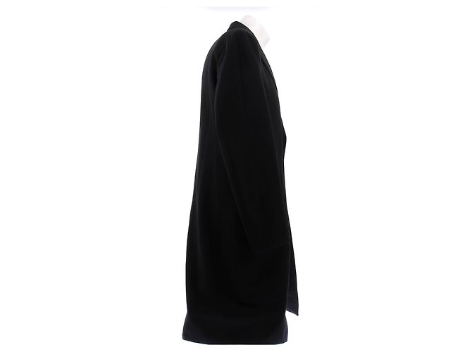 Lanvin Langer schwarzer Wollmantel - Ansicht 3